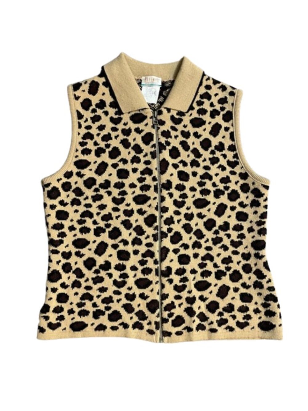 Vintage Leopard Print Collared Vest